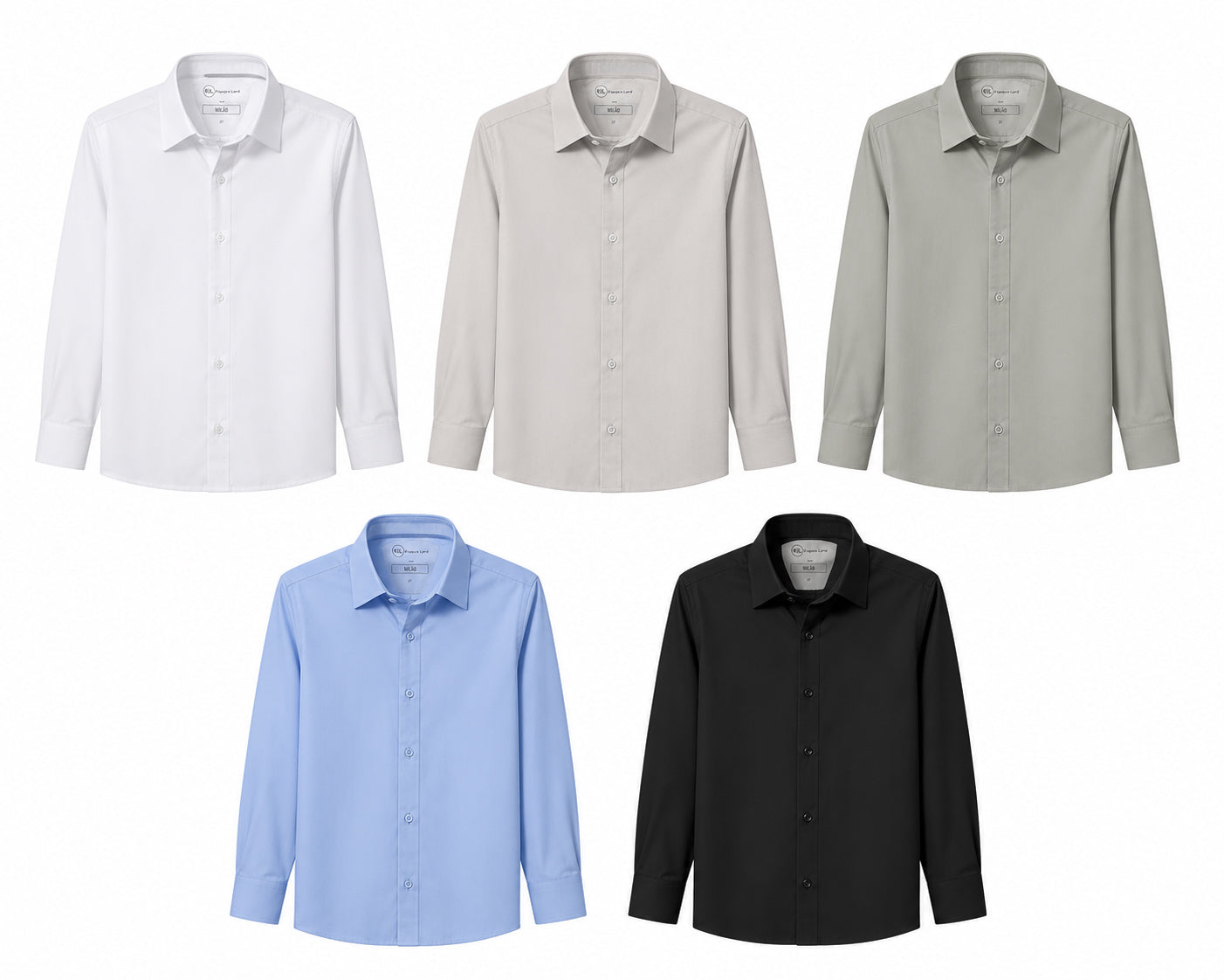Camisa social Milão - Cinza chumbo.