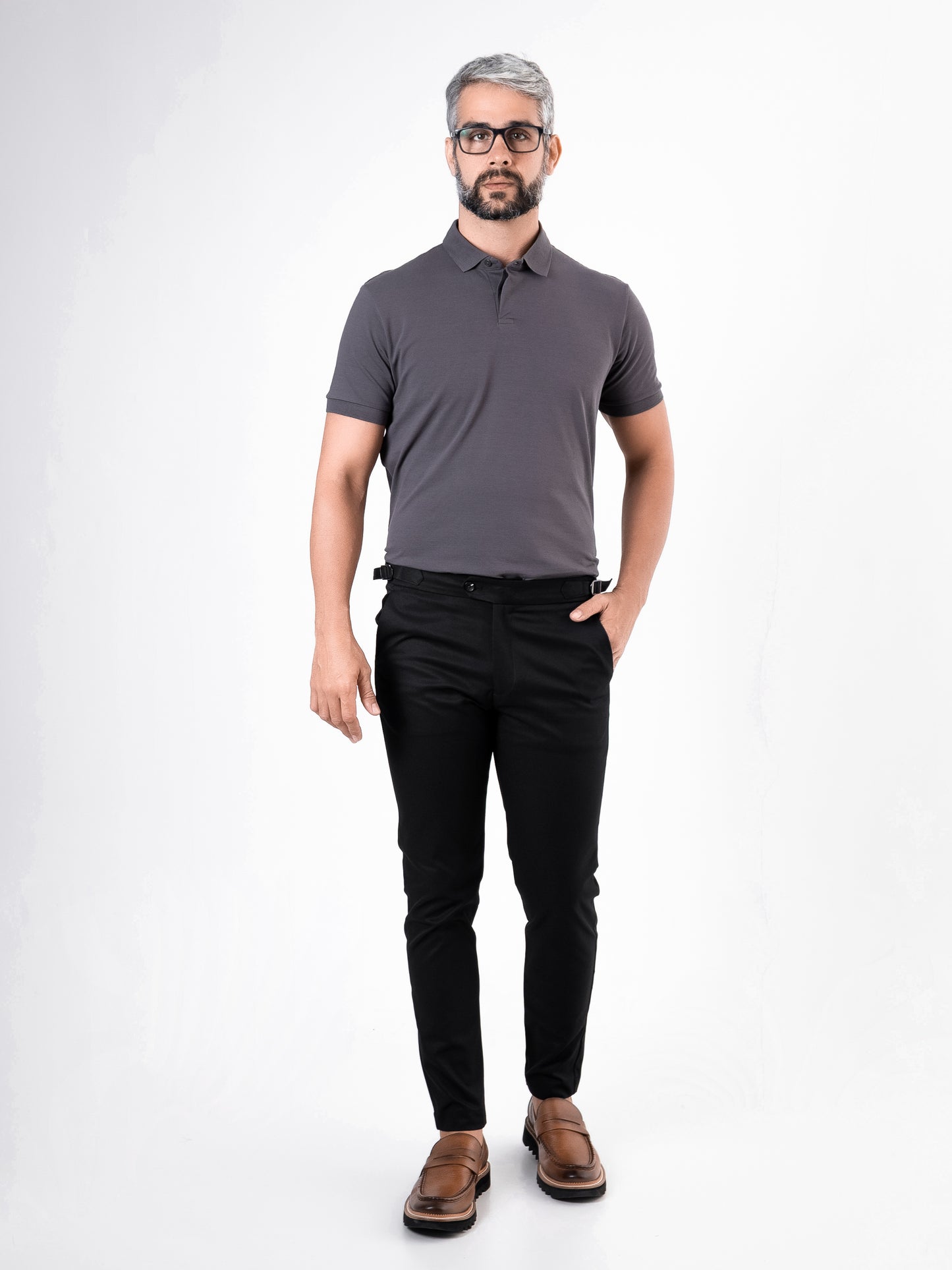 Polo piquet pima Cinza