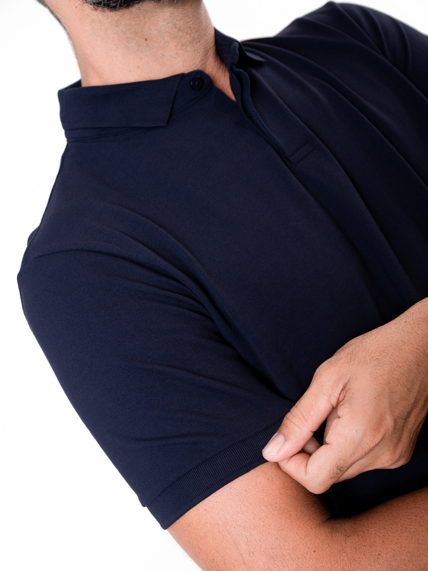 Polo piquet pima marinho.