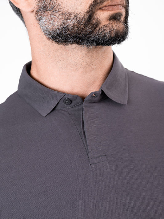 Polo piquet pima Cinza