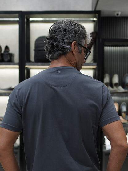 Camiseta egípcio + elastano cinza