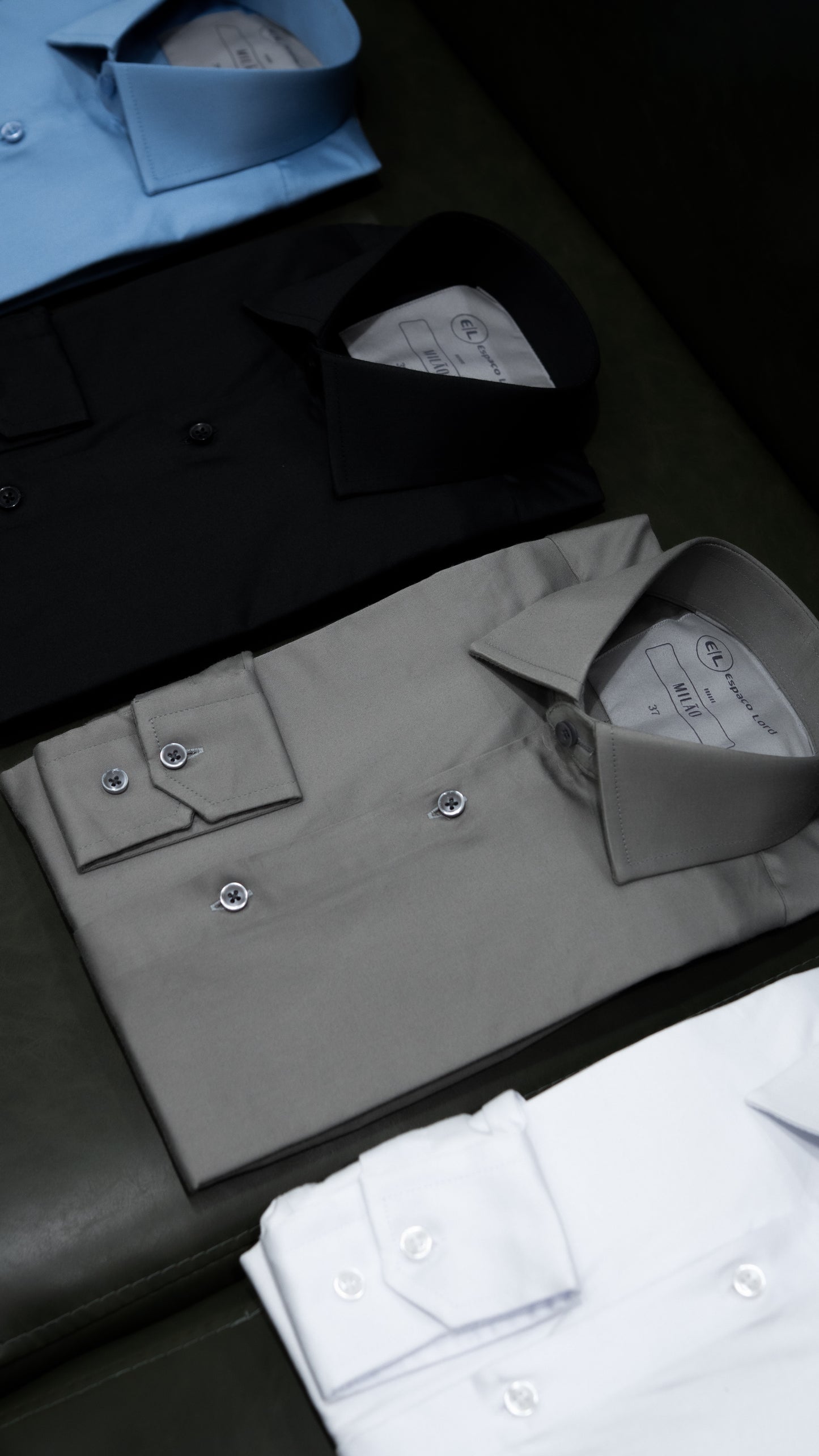 Camisa social Milão - Cinza chumbo.