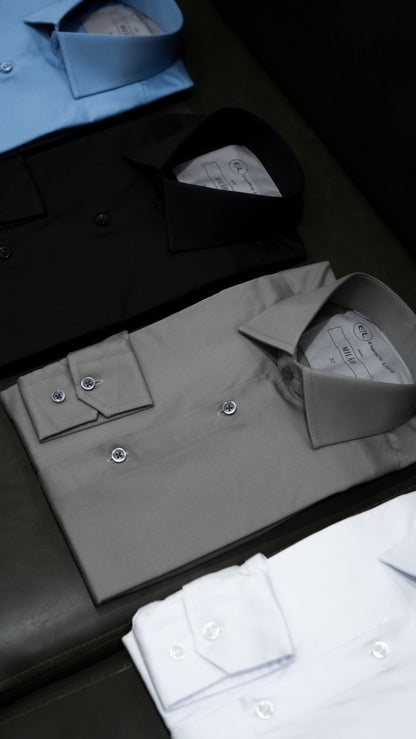 Camisa social Milão - Cinza chumbo.